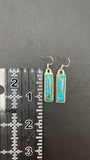Turquoise and Silver Bar Earrings