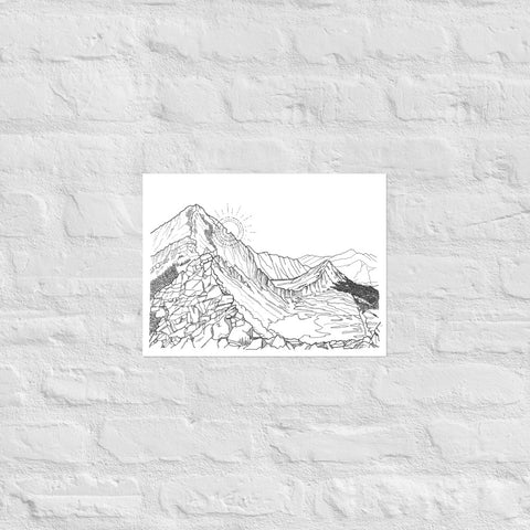 Pfeifferhorn Ridge Sketch Giclee Print