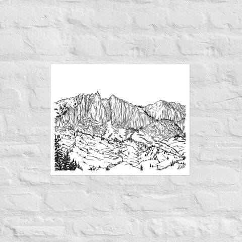 Lone Peak Sketch Giclee Print