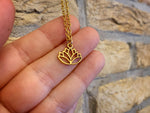 Gold Lotus Pendant Necklace