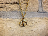 Gold Lotus Pendant Necklace