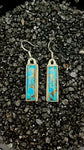 Turquoise and Silver Bar Earrings