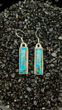 Turquoise and Silver Bar Earrings